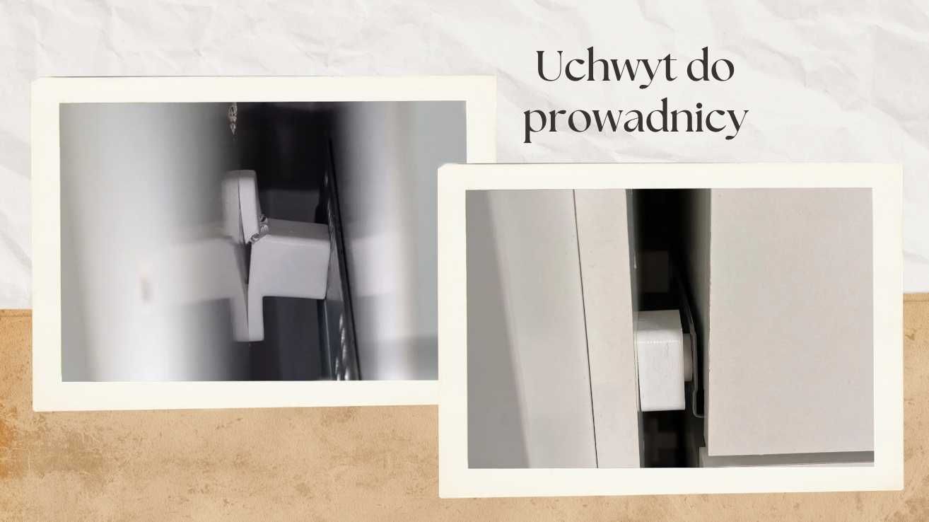 Uchwyty do prowadnic. Adapter do szaf modułowych. 8 sztuk.