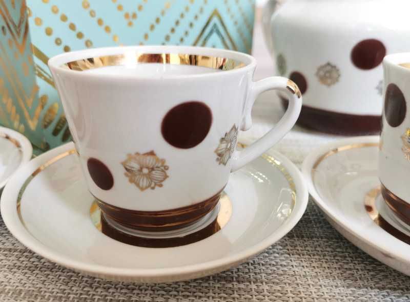 Zestaw porcelana rosyjska kolekcjonerska: kawa/herbata