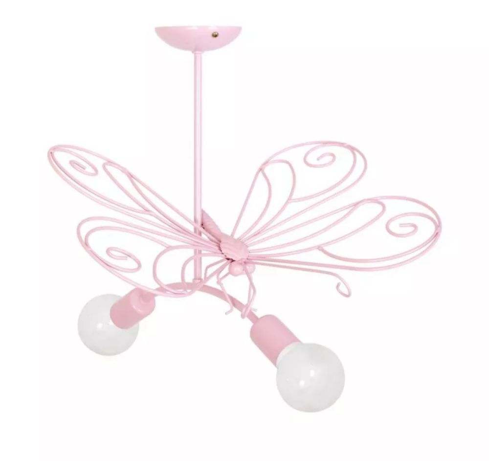 Lampa motyl pink różowa 2 żarówki