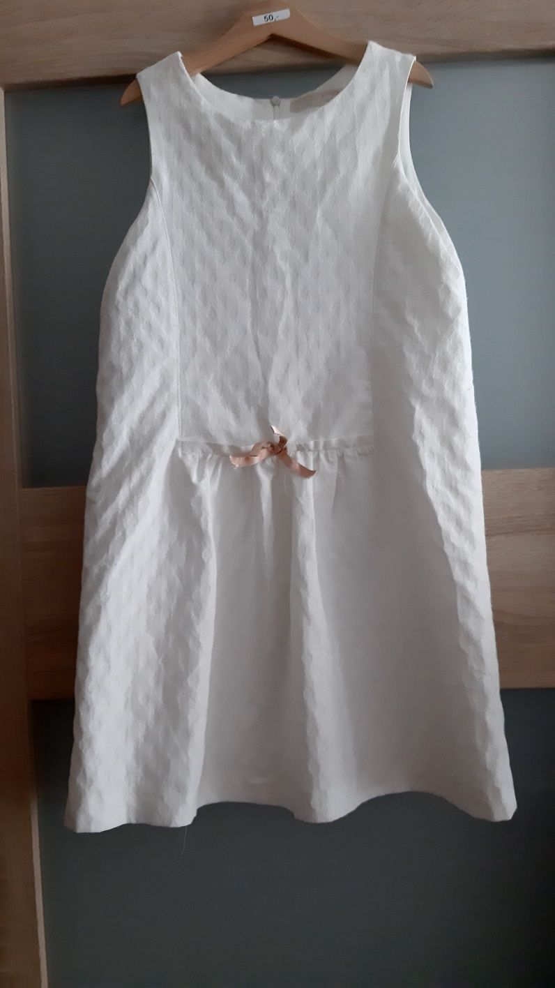 Biała sukienka Zara Girls 152