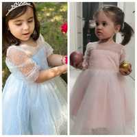 Дитяча пишна святкова сукня блакитна рожева Нарядное пышное платье