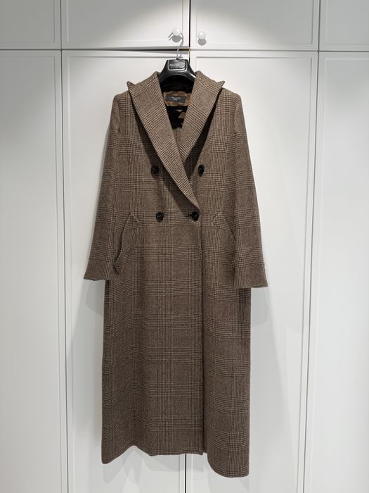 Max Mara Weekend оригінал довге твідове коричневе пальто максі Італія