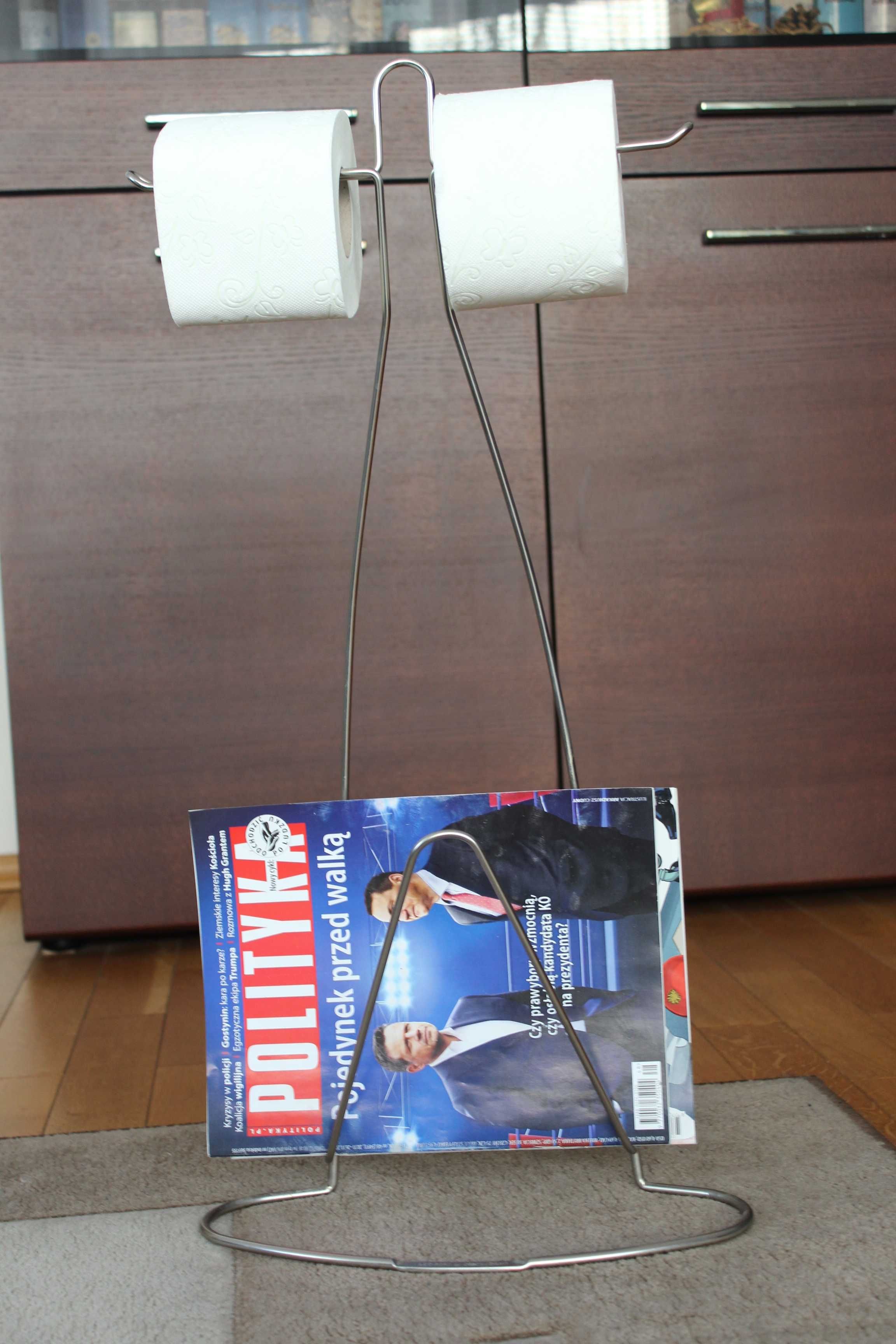 Stojak łazienkowy na papier toaletowy i gazety.