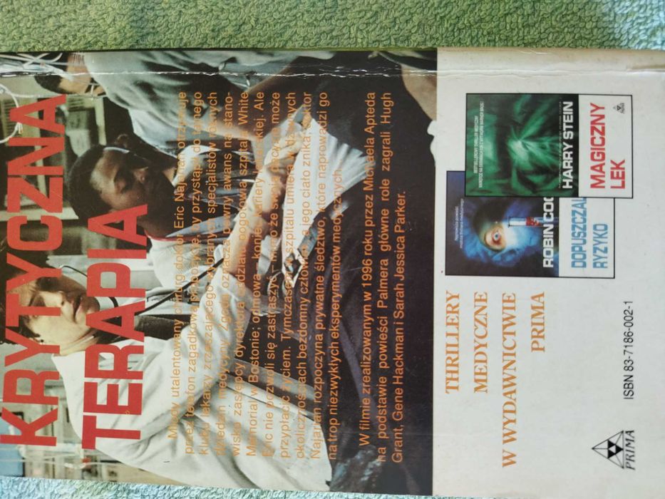 Krytyczna terapia. Michael Palmer.  Do czytania jednym tchem.