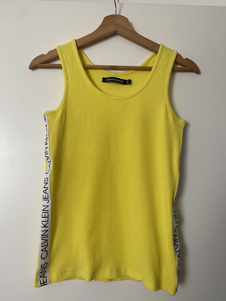 Top bokserka koszulka damska w prążki Calvin Klein s