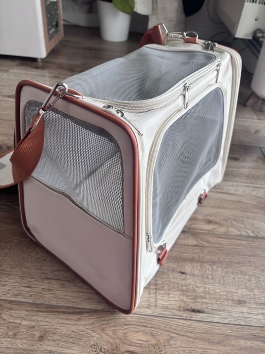 Transporter Torba Podróżna pies kot Królik Pupil retro paski