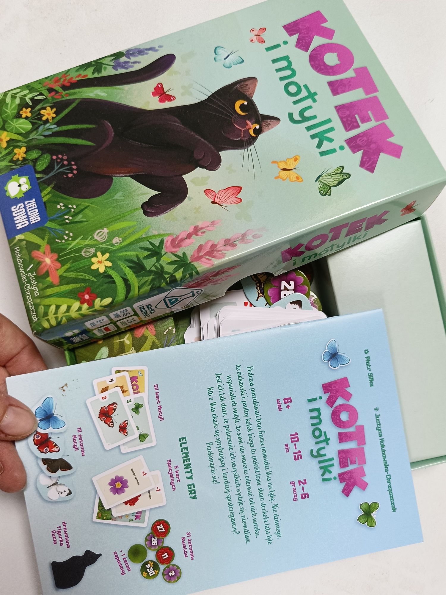 Gra planszowa Kotek i motylki Zielona Sowa