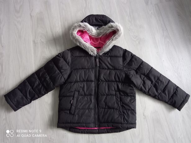 Czarna kurtka dla dziewczynki r.128 jesień zima