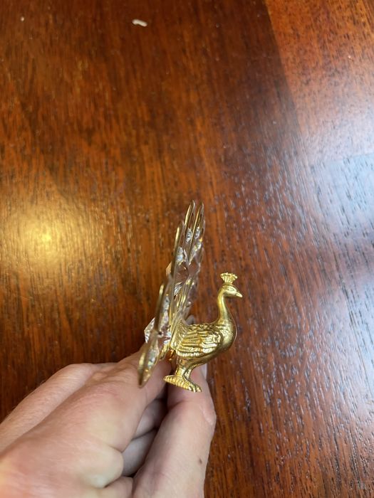 Swarovski figurka kolekcjonerska zloty paw z krysztalami