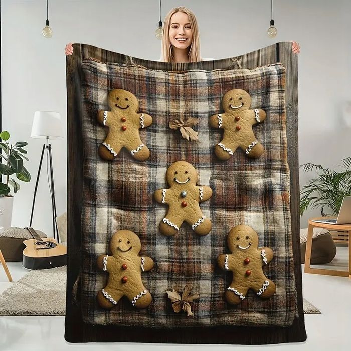 Koc Narzuta święta świąteczny ciastek choinka prezent 150x200cm CK12