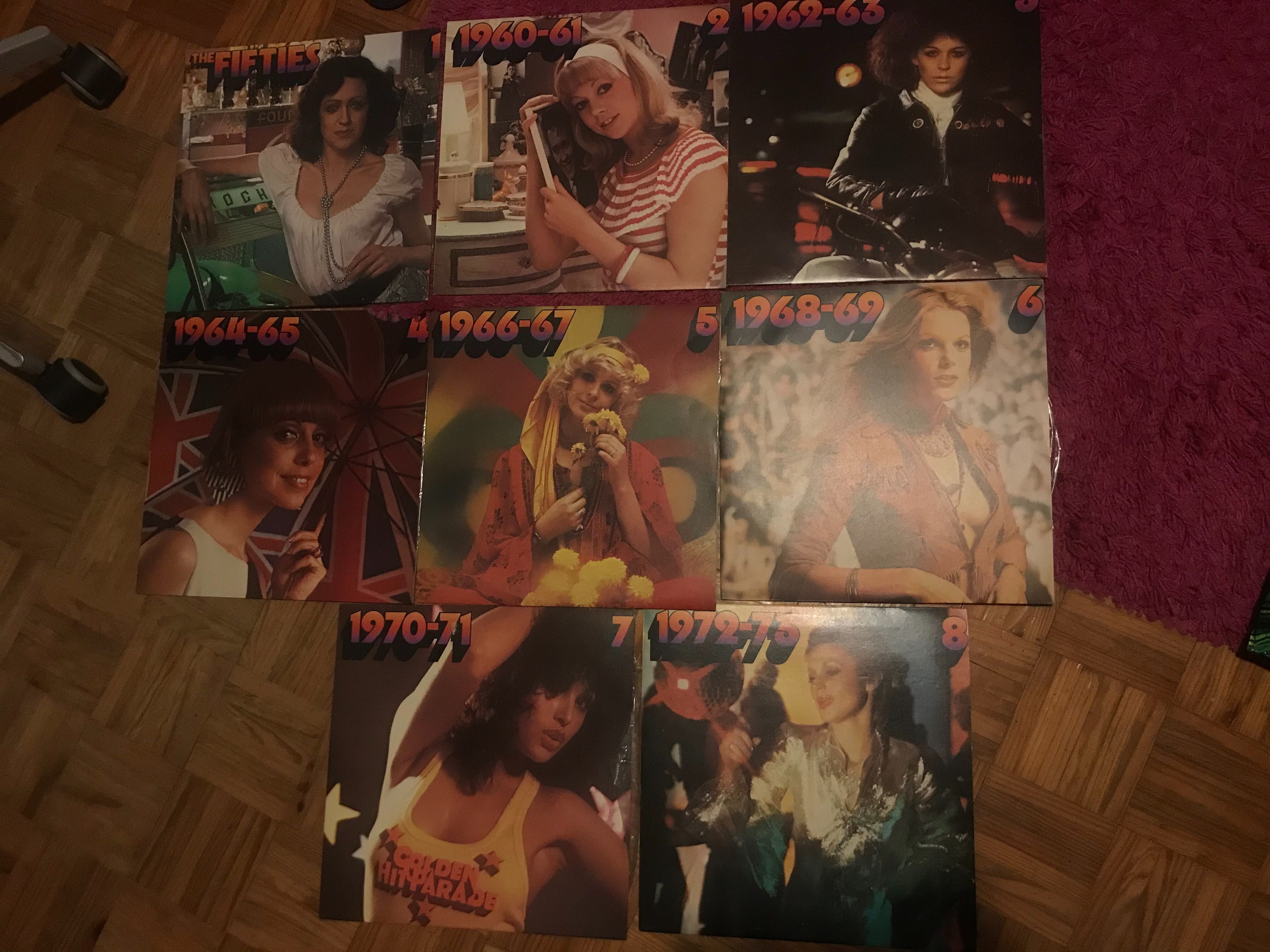 Lote 8 discos LP vinil Golden Hit Parade