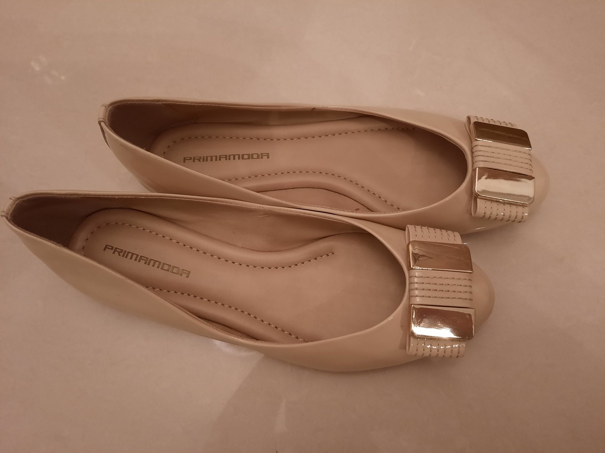 Balerinki Prima moda, beżowe, r. 39, j. Nowe.