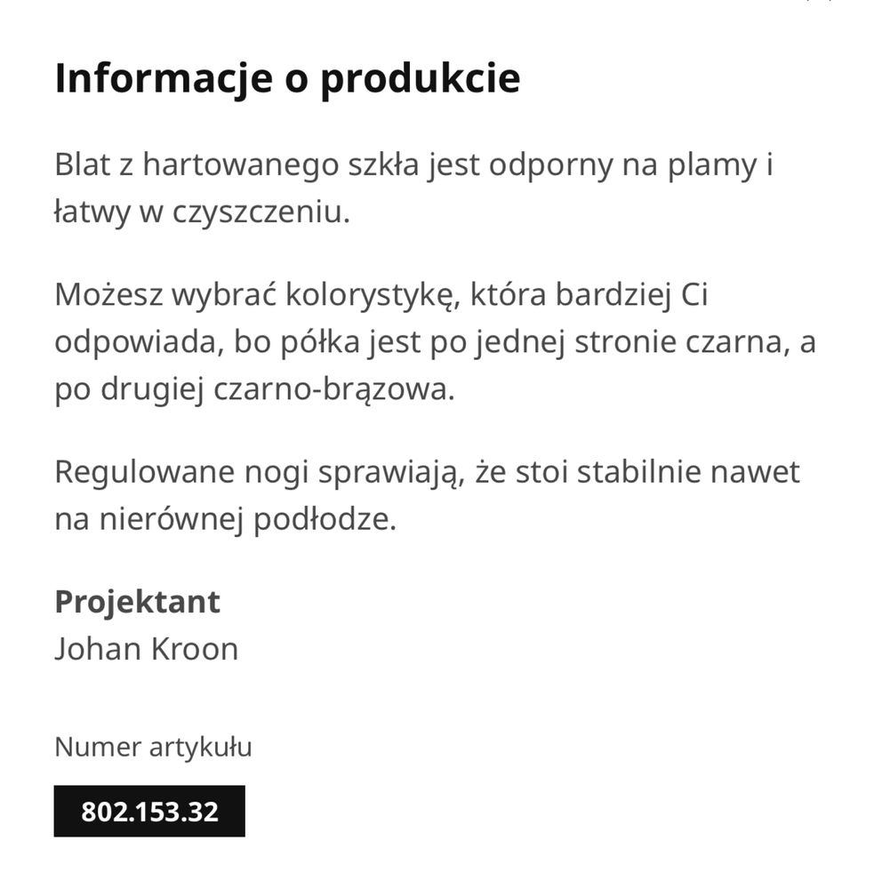 NOWY stolik vittsjö