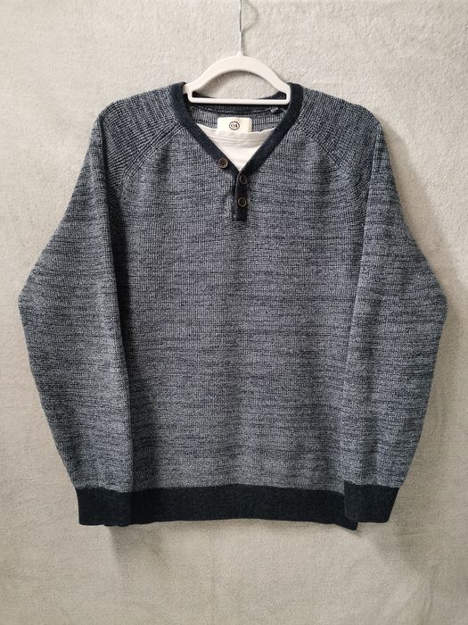 Sweter męski C&A - L w serek ze wstawką