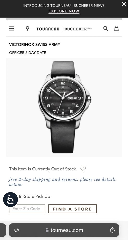 Годинник Victorinox Swiss Army OFFICER'S DAY DATE