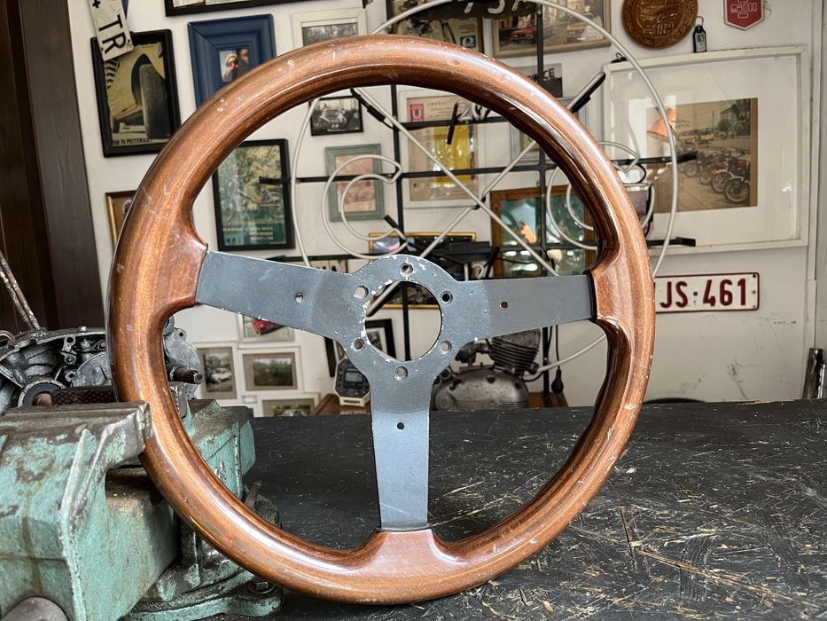 Kierownica drewniana VW Golf Saab 900 krokodyl Defender 34,5