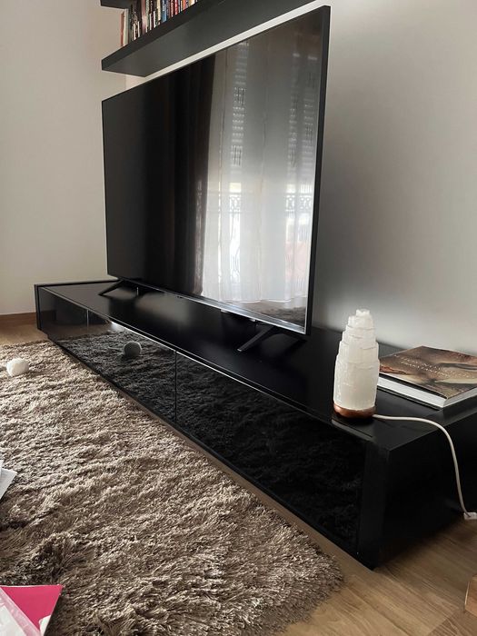 móvel de sala de madeira Wengue preto + 2 prateleiras