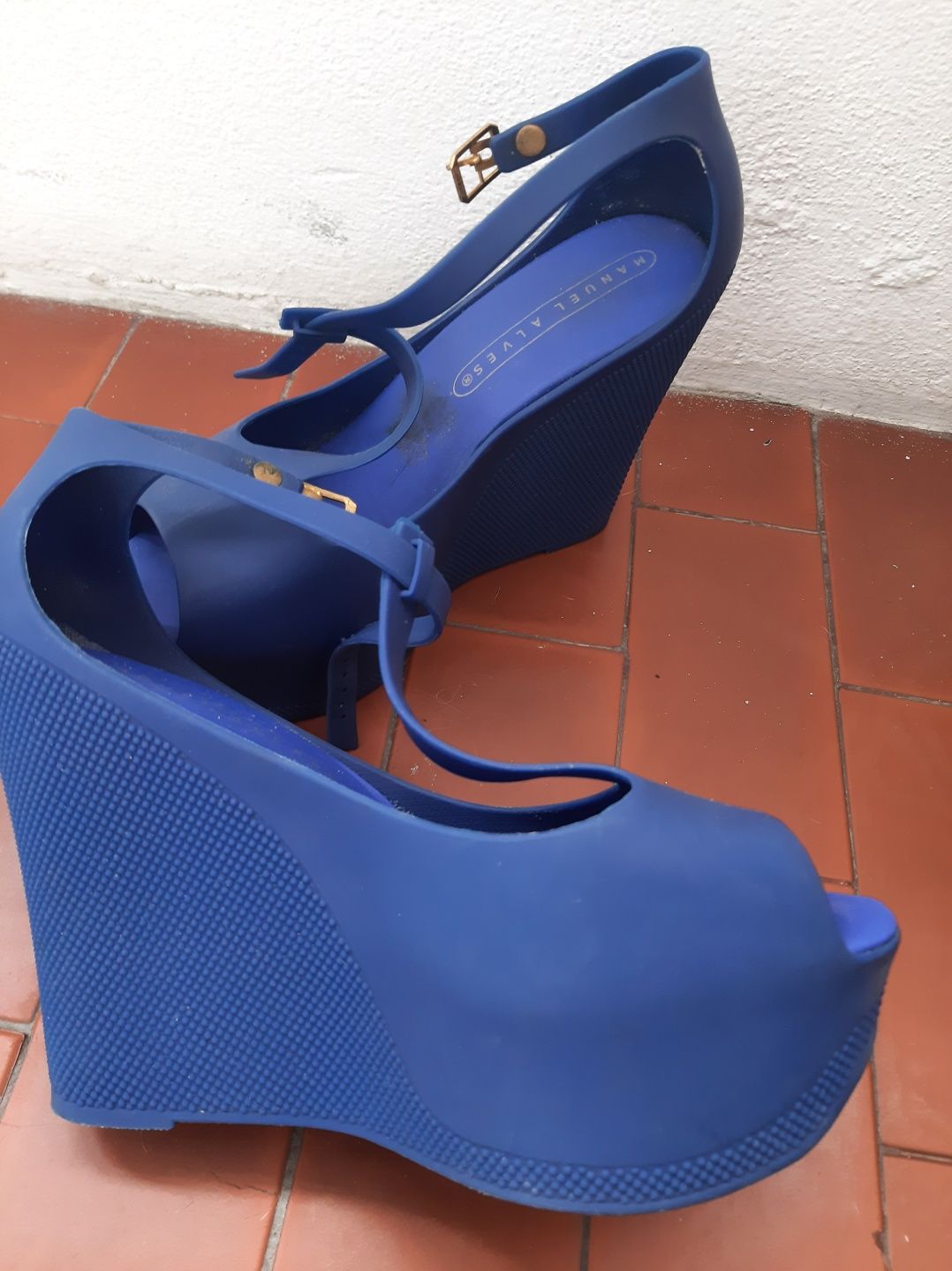 Sandália Azul plataforma