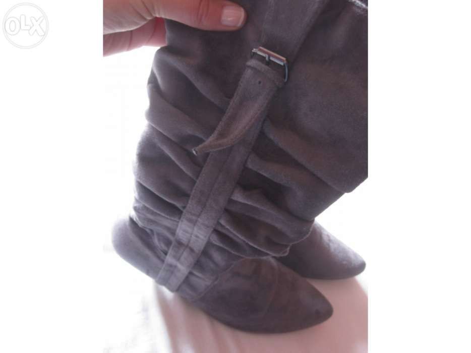 Botas camurça, cano alto, lilás, 39