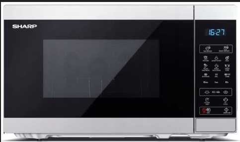 Kuchenka Mikrofalowa Sharp 1000W Grill 12 Programów Elegancka Srebrna