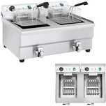 frytkownica frytownica gastronomiczna dwukomorowa z kranami 230v 2x16l
