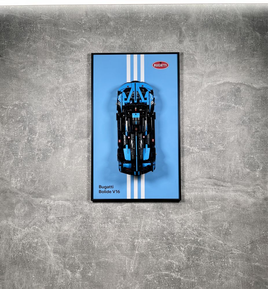 Рамка на Стіну для LEGO Лего Technic Bugatti Bolide Agile Blue 42162)
