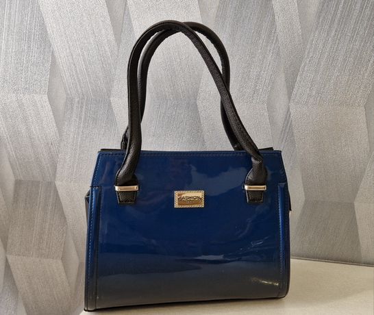 Лакована синя сумка жіноча