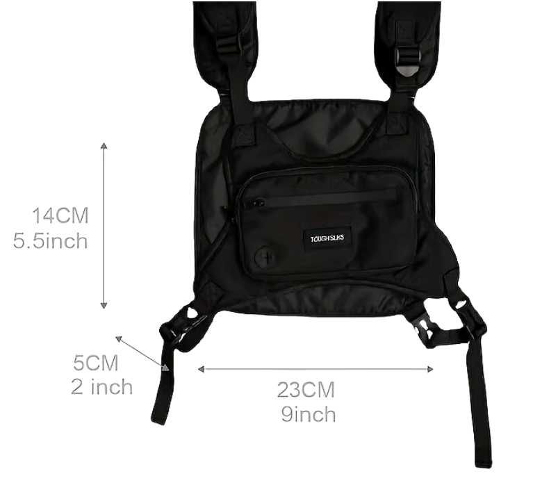 Bolsa tiracolo de peito Streetwear com 2 bolas