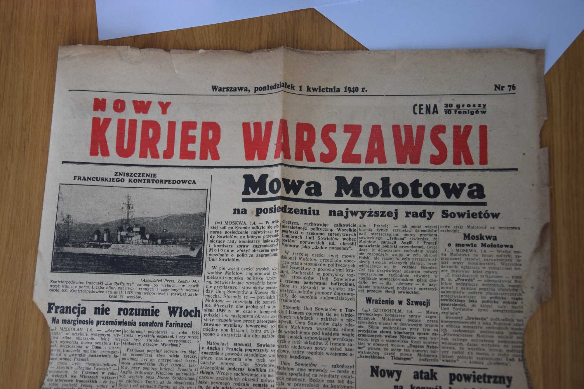 Kurier Warszawski Rok 1940