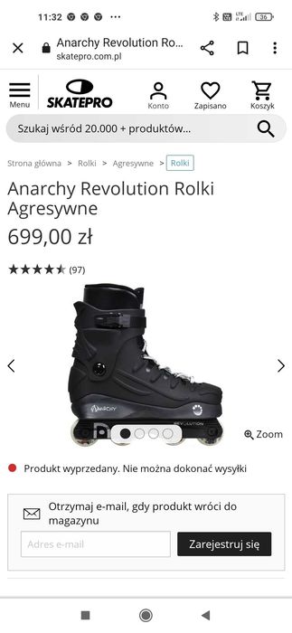 Rolki anarchy revolution aggresive online skate rozmiar 46