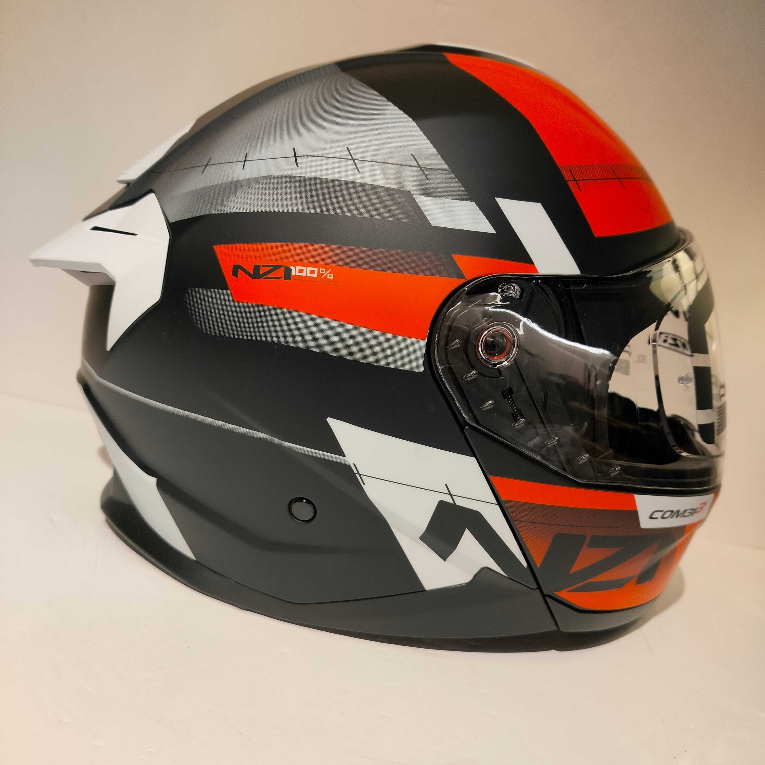 Capacete modular NZi dupla-homolacao ECE.R22.06 + PJ mota scooter Novo