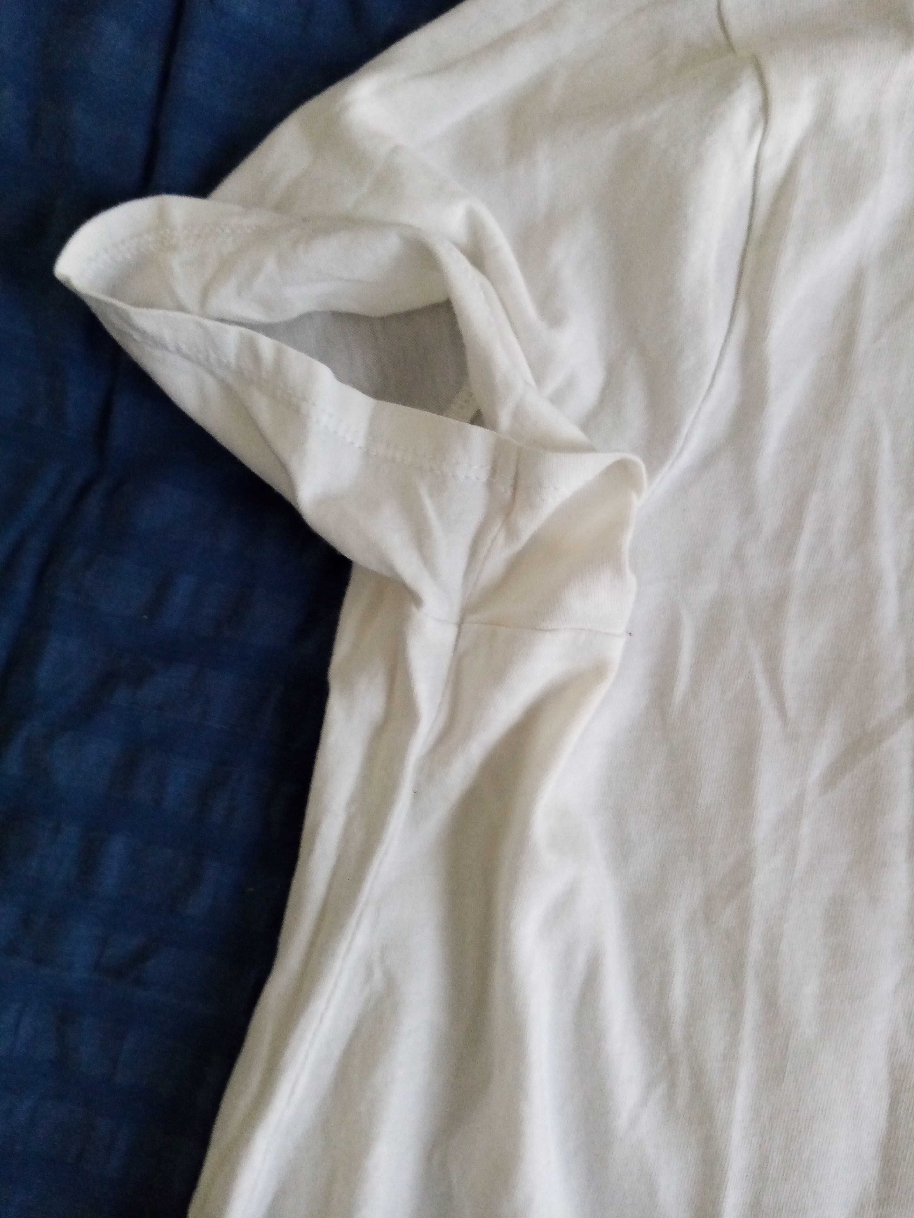 Biały T-shirt damski Zara rozmiar M