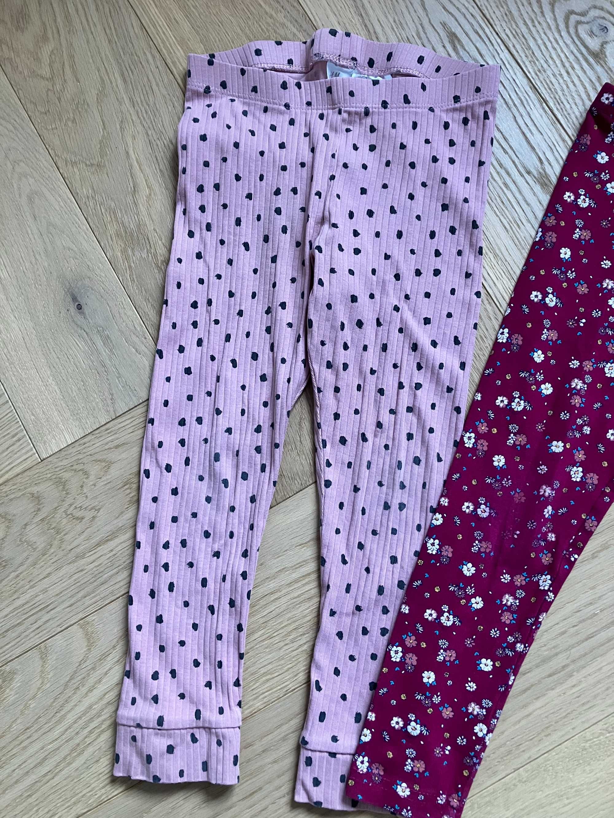 Zestaw- getry dziewczęce r.104, Primark i H&M, 3 sztuki, legginsy