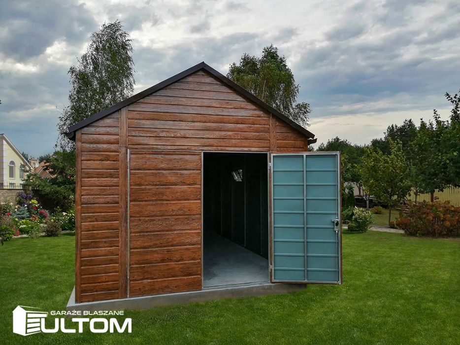 Garaż blaszany,blaszak drewnopodobny 7x5,7x6,7x7 premium profil