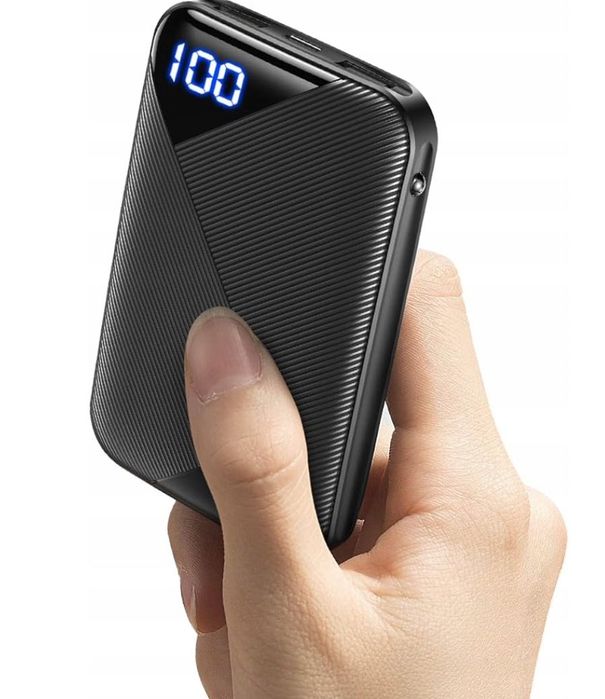 Powerbank USB A/C 3 Amp. 10000 mAh latarka kompaktowy i szybki