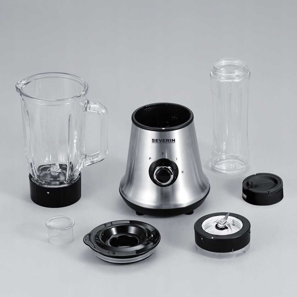 Blender szklany + mikser do smoothie 2 w 1 Severin SM 3737 butelka