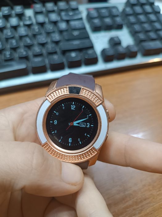 Умные смарт-часы smart watch v8. цвет: коричневый