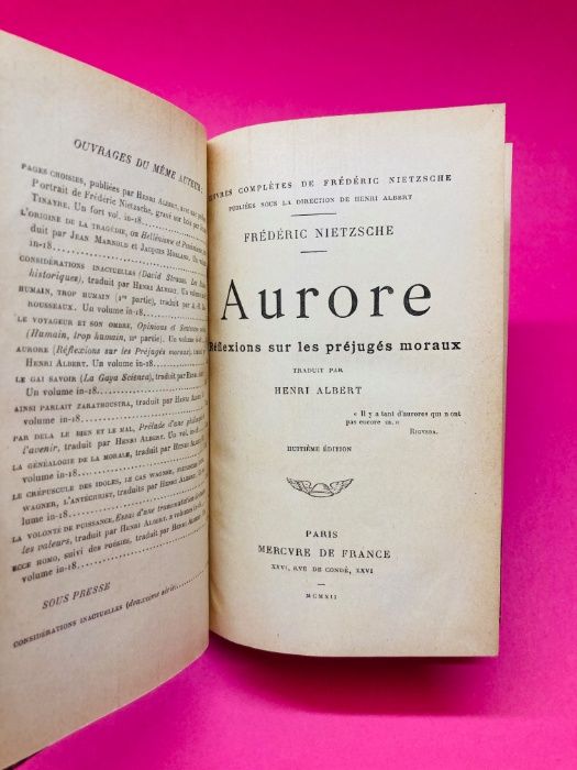 Aurore, Réflexions Sur Les Préjugés Moraux - Frédéric Nietzsche