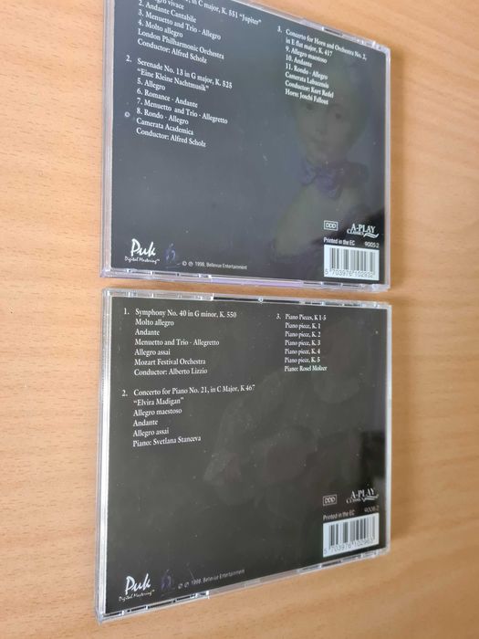 2 CDs audio com música de Mozart