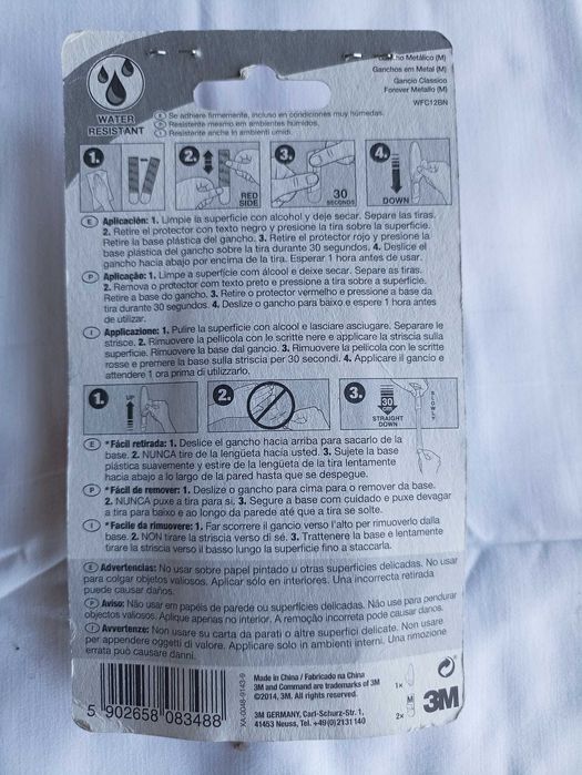 Gancho adesivo 3M em metal