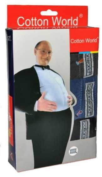 Slipy bawełniane Cotton World- duże rozmiary 6XL- 3 sztuki