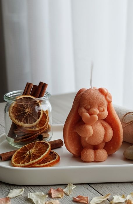 Świeca kształt królik z serduszkiem