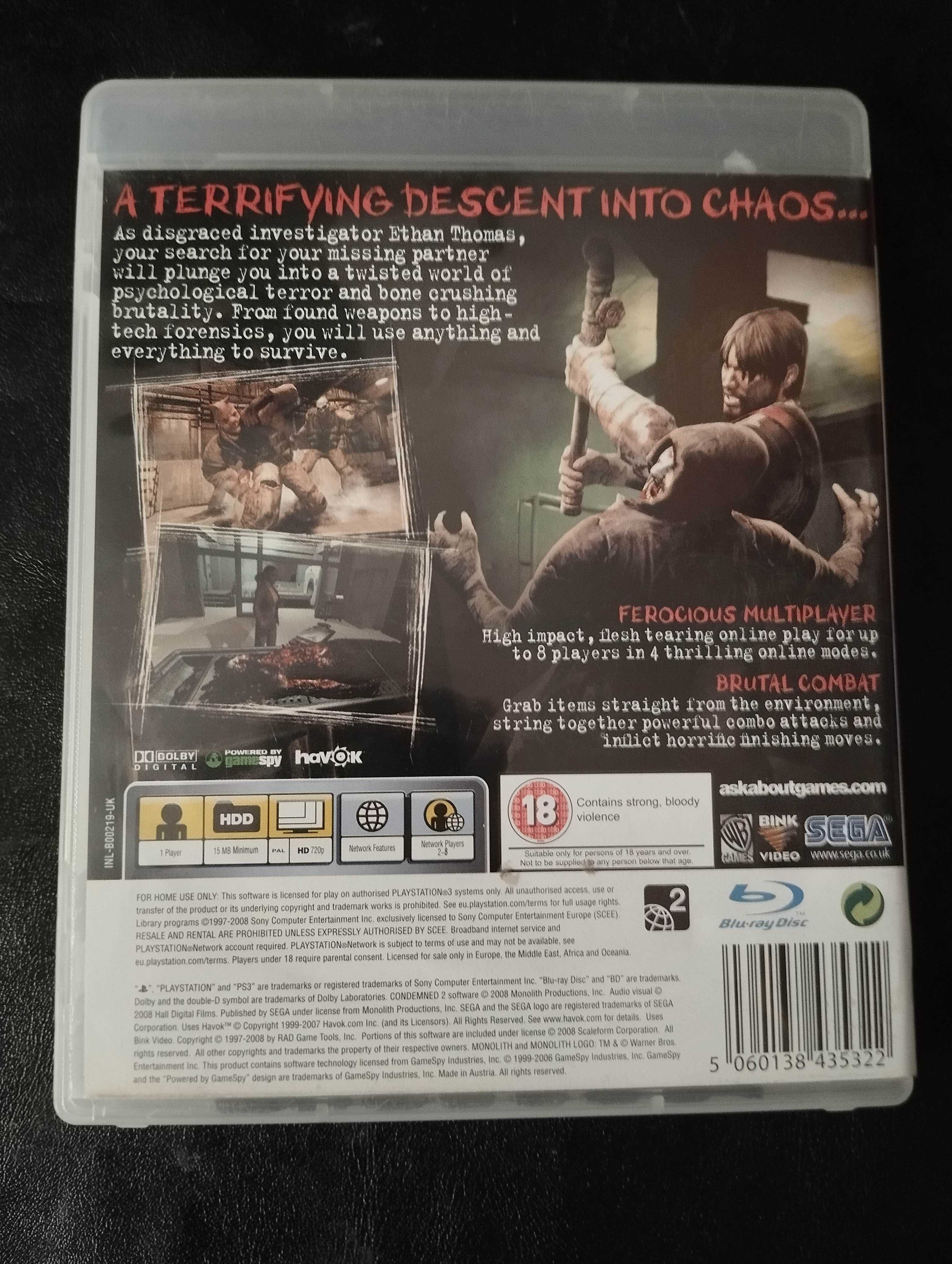 Condemned 2 - PS3 - horror, duży wybór gier PlayStation