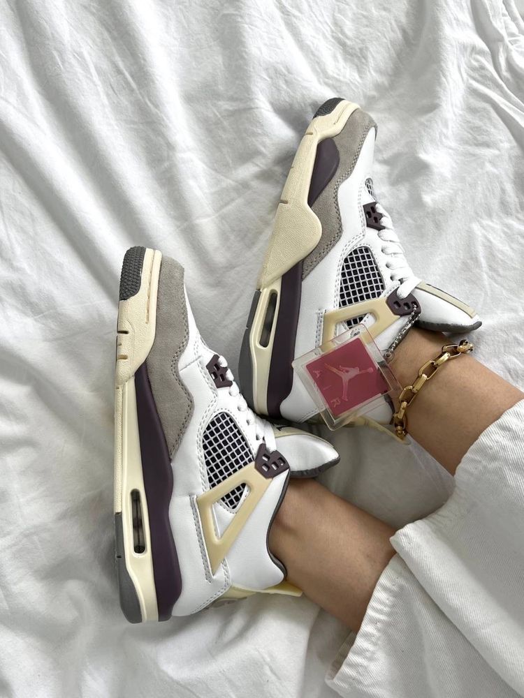 Кроссовки Jordan Retro 4 White Beige Brown! Джорданы! Топ !