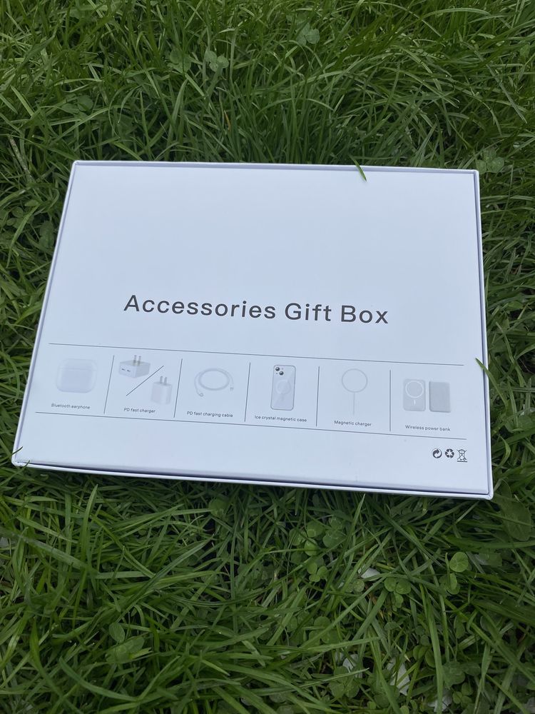 Набір 6в1 для айфон/accessories gift box apple/навушнки/mag save