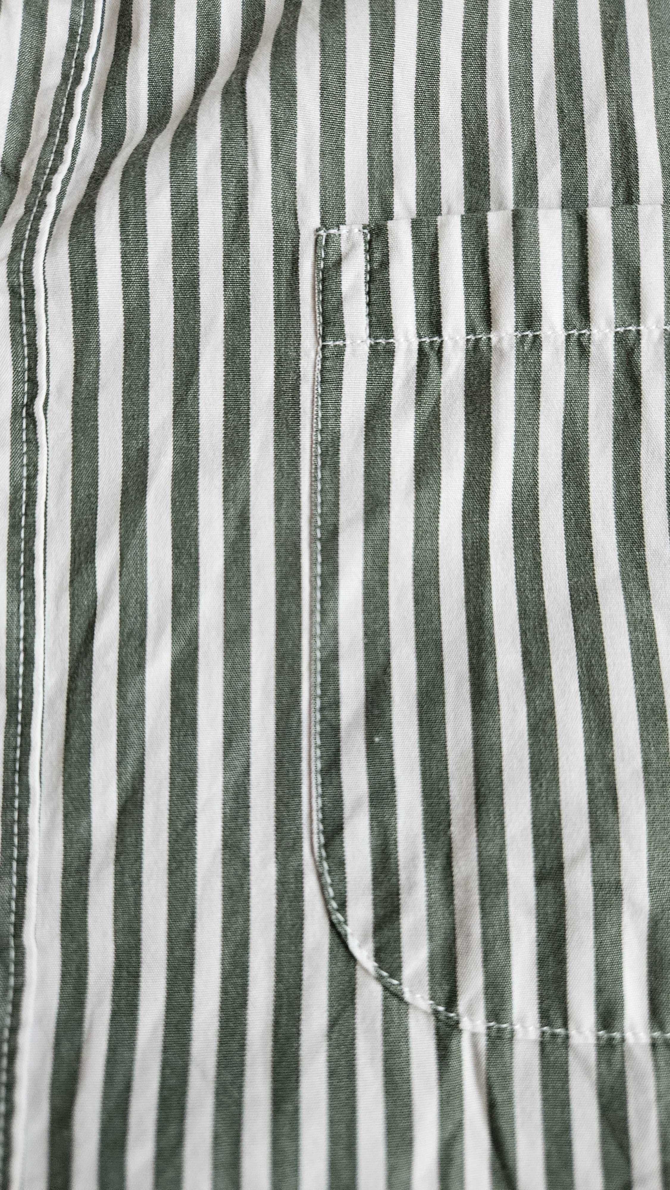 Koszula J.Crew button down biało-zielone paski M regular