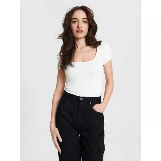 Spodnie damskie Sinsay proste wysoki stan czarne jeansy 44 xxl