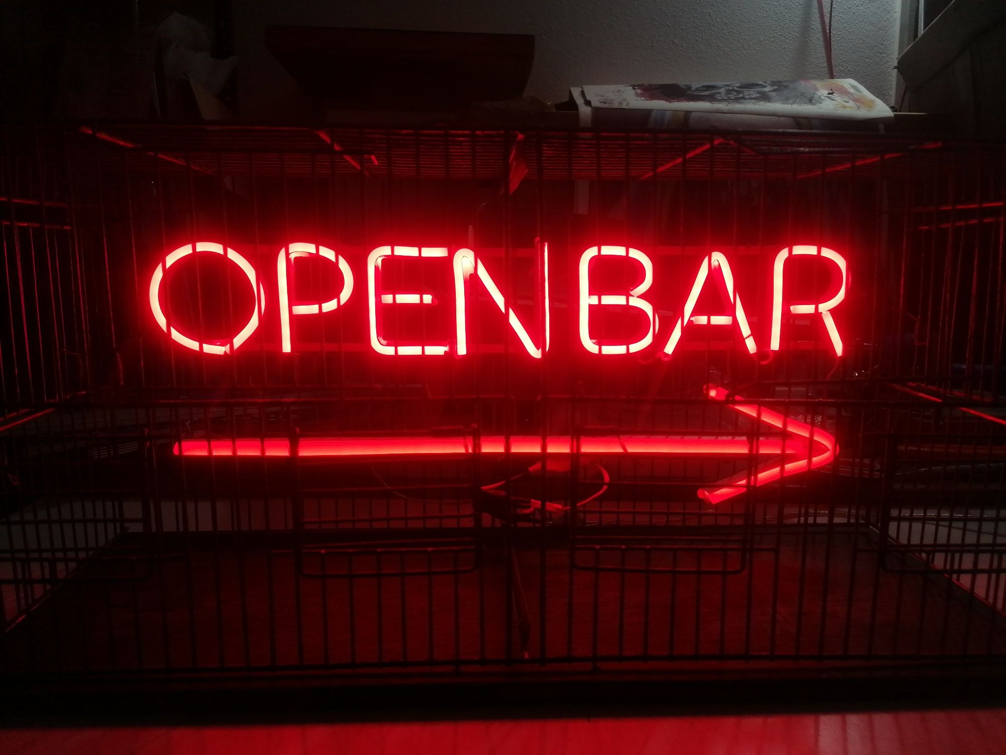 Letreiro Neon open bar