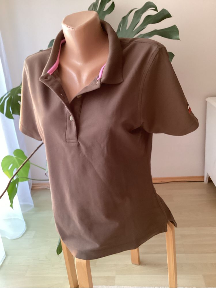 Bluzka damska typu polo khaki