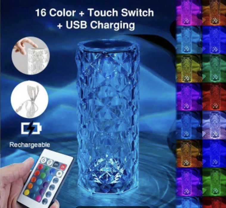 Kryształowa lampa LED dotykowa